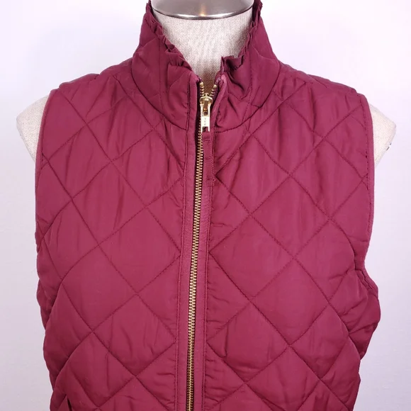 J Crew Mercantile Red/Wine Quilted Vest - Picture 2 of 7